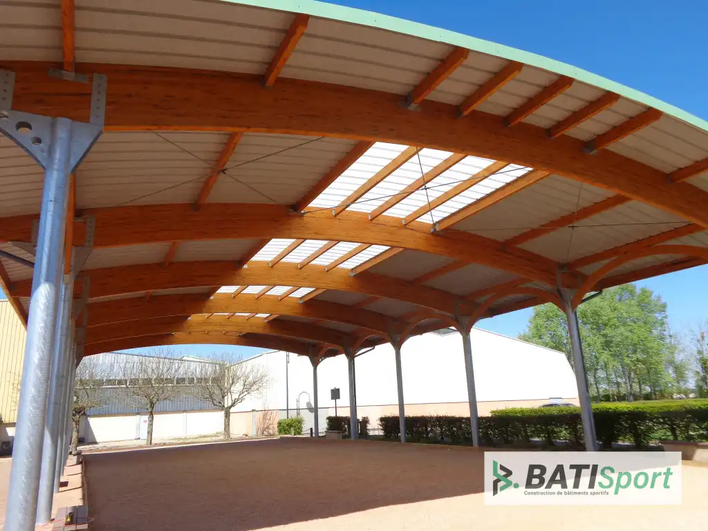 Couverture de boulodrome hallsport par batisport.